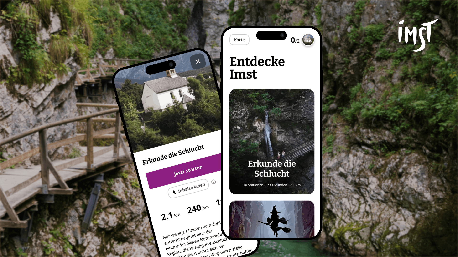 Die digitalen Erlebniswege in der Rosengartenschlucht bei Imst